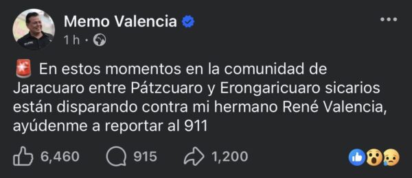 Atentado contra René Valencia. AMEXI