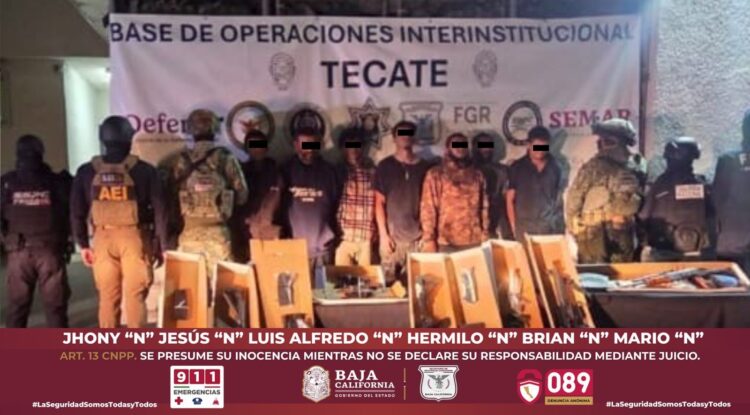 En Tecate, Baja California detienen a 7 presuntos integrantes del CJNG