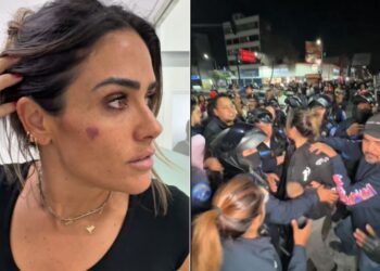 Alessandra Rojo de la Vega, alcaldesa de la Cuauhtémoc, es agredida por ambulantes en Ribera de San Cosme. AMEXI Foto Captura de video