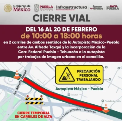 La medida se aplicará del 18 al 20 de febrero, en un horario de 10:00 a 18:00 horas. 