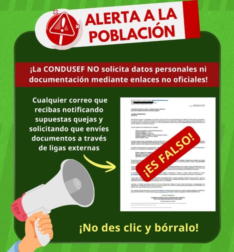 Condusef alerta: detecta correos fraudulentos que suplantan al organismo