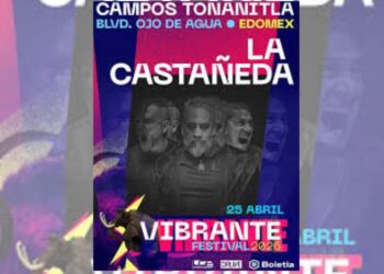 Cartel del Festival Vibrante con Molotov, José Madero, DLD y La Gusana Ciega como artistas principales en el Estado de México.