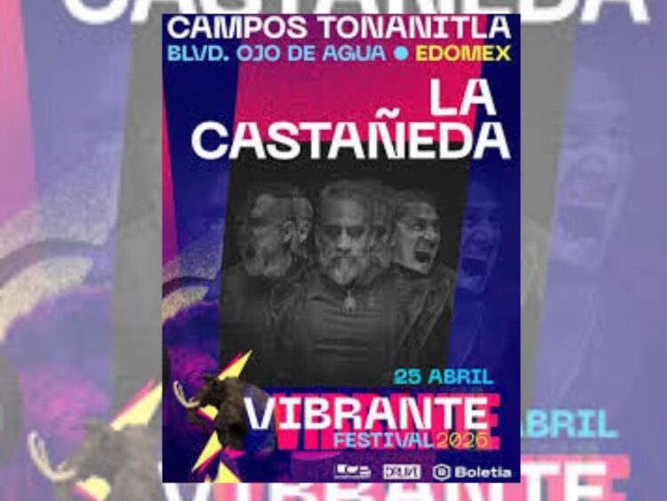 Cartel del Festival Vibrante con Molotov, José Madero, DLD y La Gusana Ciega como artistas principales en el Estado de México.