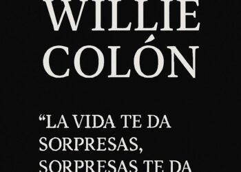 Retrato del legendario trombonista y compositor Willie Colón, pionero de la salsa y referente de la música latina.