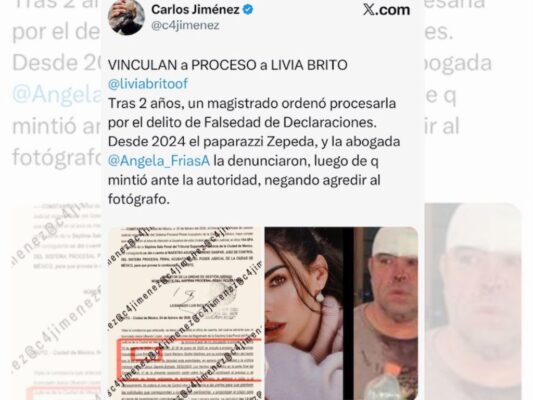 La actriz Livia Brito durante un evento público, en medio de la reactivación de su proceso legal por falsedad de declaraciones.