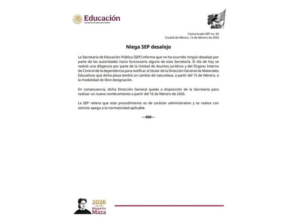 El comunicado de la SEP. /AMEXI