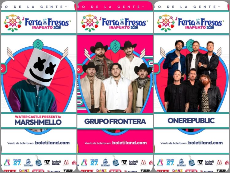 One Republic, Marshmello y Grupo Frontera, confirmados para la Feria de las Fresas Irapuato