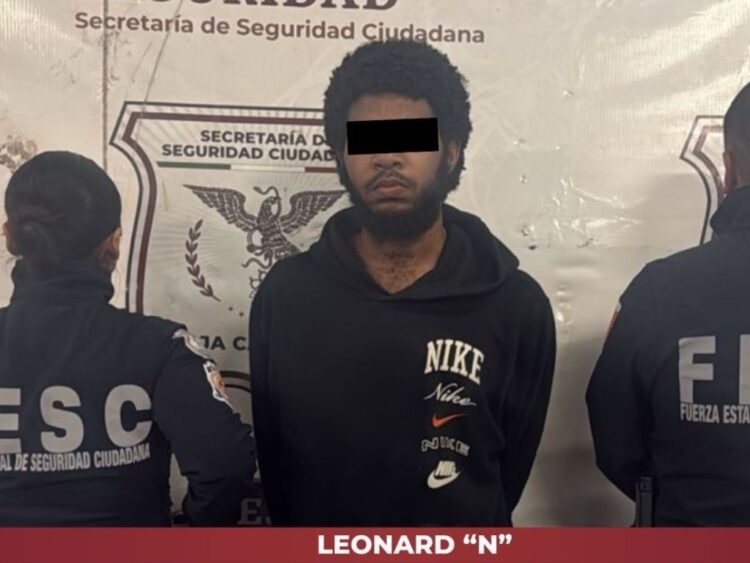 Leonard “N”, detenido en Tijuana, requerido en EU por un doble homicidio. AMEXI Foto Fuerza Estatal de Seguridad Ciudadana