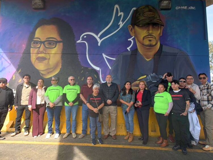 El mural, en Tijuana, en memoria de Lourdes Maldonado y Margarito Martínez