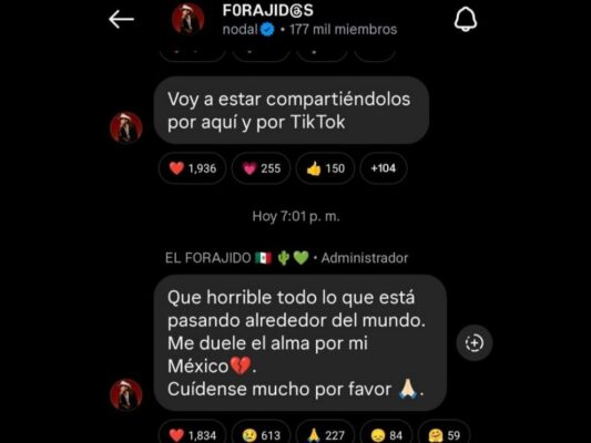 Christian Nodal se pronuncia contra la violencia tras detención de “El Mencho”. | AMEXI/FOTO: Captura de pantalla