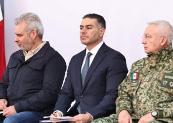 Caso Carlos Manzo. Omar García Harfuch en la conferencia matutina desde Morelia. 6 de febrero de 2025. AMEXI Foto Presidencia