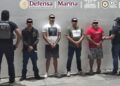 Reos detenidos luego de que se fugaron del penal de Puerto Vallarta el 22 de febrero. AMEXI Foto SSPC