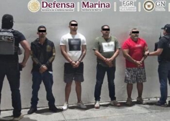 Reos detenidos luego de que se fugaron del penal de Puerto Vallarta el 22 de febrero. AMEXI Foto SSPC