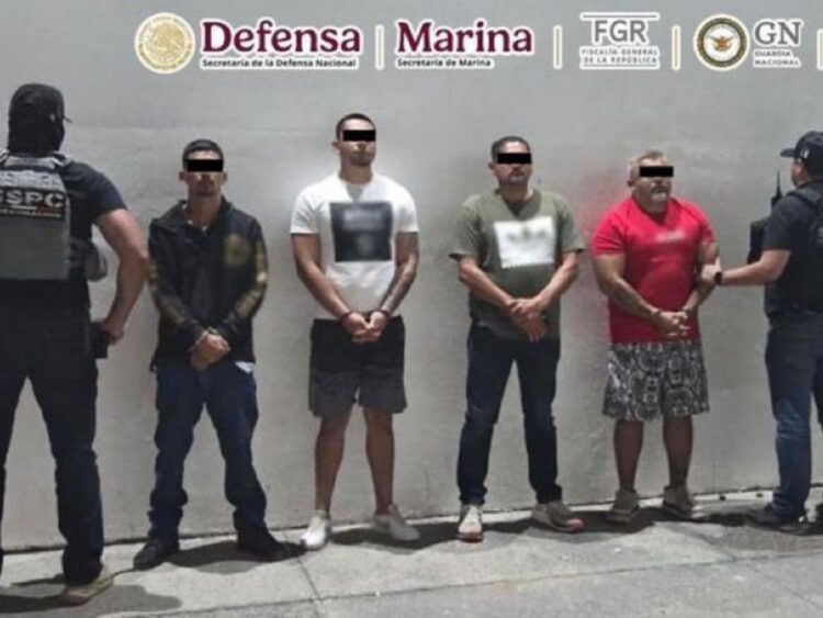 Reos detenidos luego de que se fugaron del penal de Puerto Vallarta el 22 de febrero. AMEXI Foto SSPC