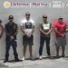 Reos detenidos luego de que se fugaron del penal de Puerto Vallarta el 22 de febrero. AMEXI Foto SSPC