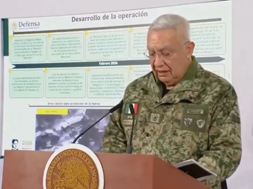 Ricardo Trevilla Trejo, titular de la Sedena. AMEXI Foto Captura de video