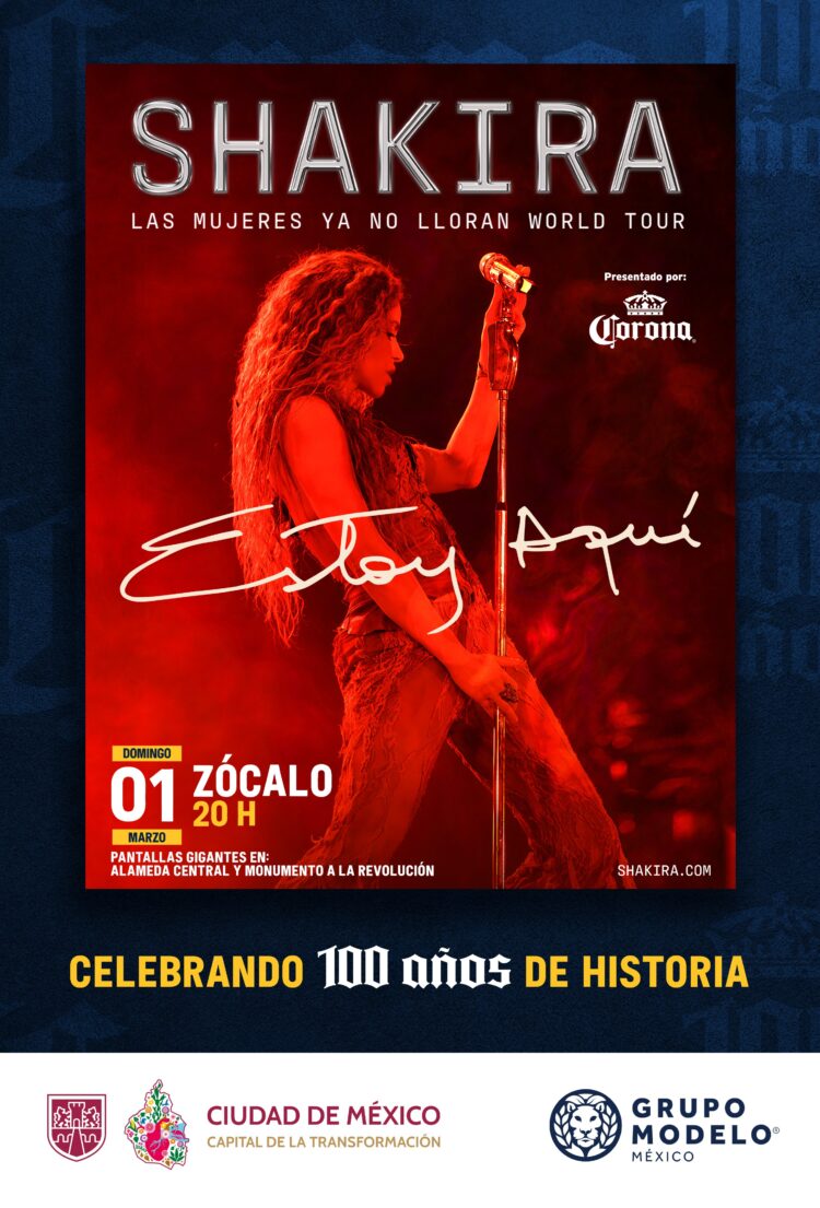 Shakira dará concierto gratuito en el Zócalo de CDMX. 20 de febrero, 2026. AMEXI / FOTO: Redes Sociales