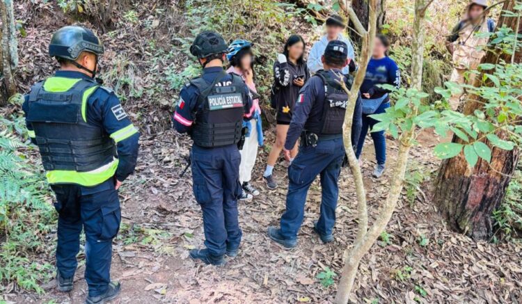 Elementos de la Secretaría de Seguridad del Estado de México encontraron con vida a cuatro menores reportados como extraviados