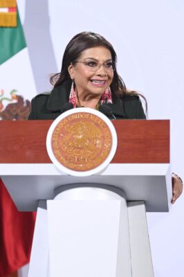 Jefa de Gobierno de la Ciudad de México, Clara Brugada, en la Mañanera del Pueblo