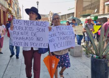 Protesta de comerciantes de mercados públicos