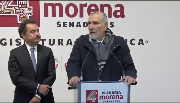 Senadores Ignacio Mier y Adán Augusto López, este último deja la coordinación de Morena en el Senado, lo sustituye Mier