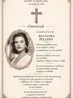 A los 96 años, se apaga una de las últimas figuras vivas de la Época de Oro del cine nacional. | AMEXI/FOTO: RRSS