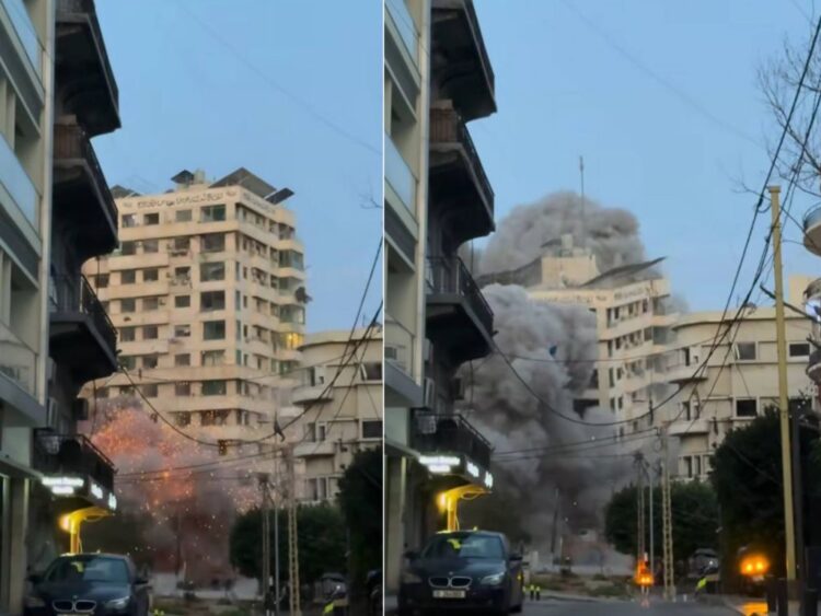 Un proyectil lanzado por el Ejército israelí destruyó un edificio en el centro de Beirut y causó 12 muertes y heridas a 41 personas.