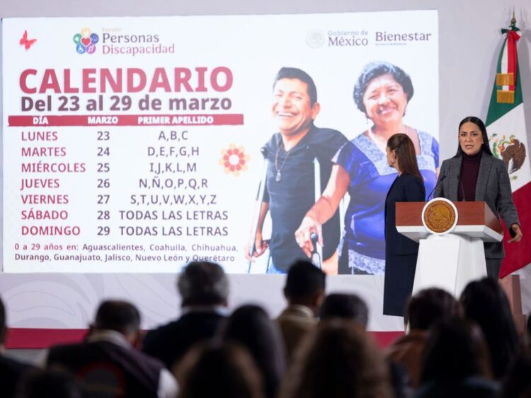 Calendario de inscripción de pensiones para personas con discapacidad. AMEXI / Foto: Presidencia