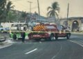 Camioneta de transporte publico de Acapulco incendiada por el crimen organizado. AMEXI Foto RRSS