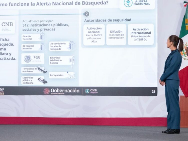 Alerta nacional de búsqueda de desaparecidos. AMEXI/ Foto: Presidencia