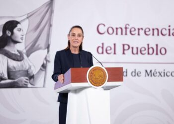 Claudia Sheinbaum en su conferencia del 16 de marzo de 2026. AMEXI Foto Presidencia