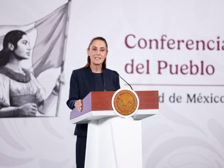 Claudia Sheinbaum en su conferencia del 16 de marzo de 2026. AMEXI Foto Presidencia