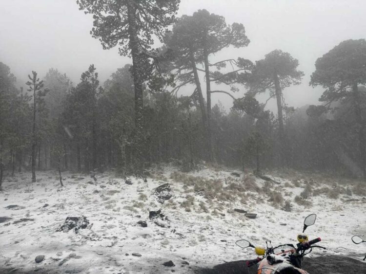 Se registra la cuarta nevada en el Cofre de Perote, en Veracruz