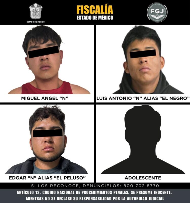 Detenidos por el ataque a la tienda 3B de Chalco. AMEXI Foto FGJ