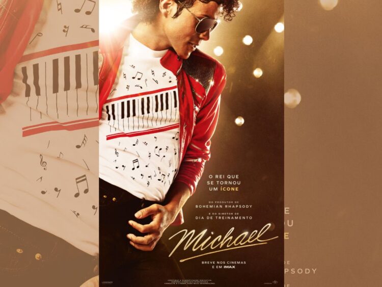 Jaafar Jackson caracterizado como Michael Jackson durante el rodaje de la biopic “Michael”.