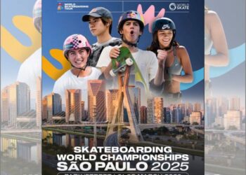 Skaters internacionales compiten en el Skateboarding World Championships durante pruebas de Street y Park en São Paulo, Brasil.