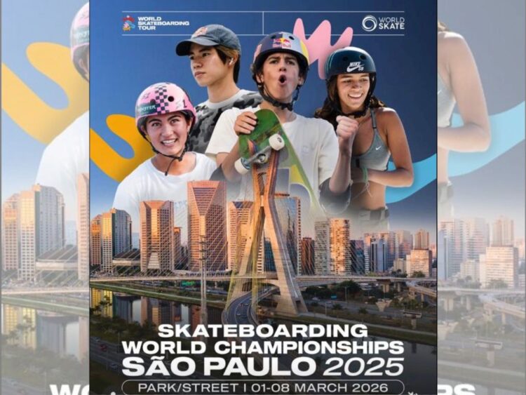Skaters internacionales compiten en el Skateboarding World Championships durante pruebas de Street y Park en São Paulo, Brasil.