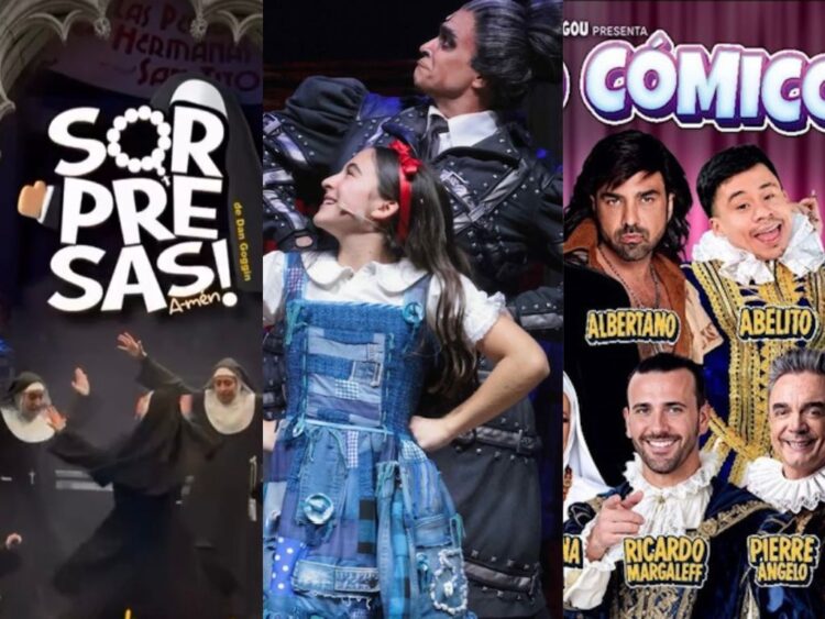 Escenario teatral con actores en función en la Ciudad de México durante la celebración del Día Mundial del Teatro.