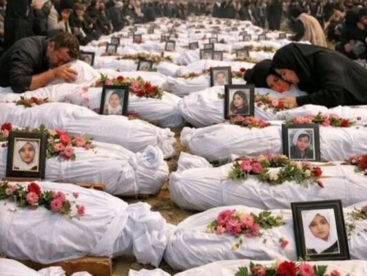 Padres lloran a sus hijas muertas en un ataque contra una escuela en Irán