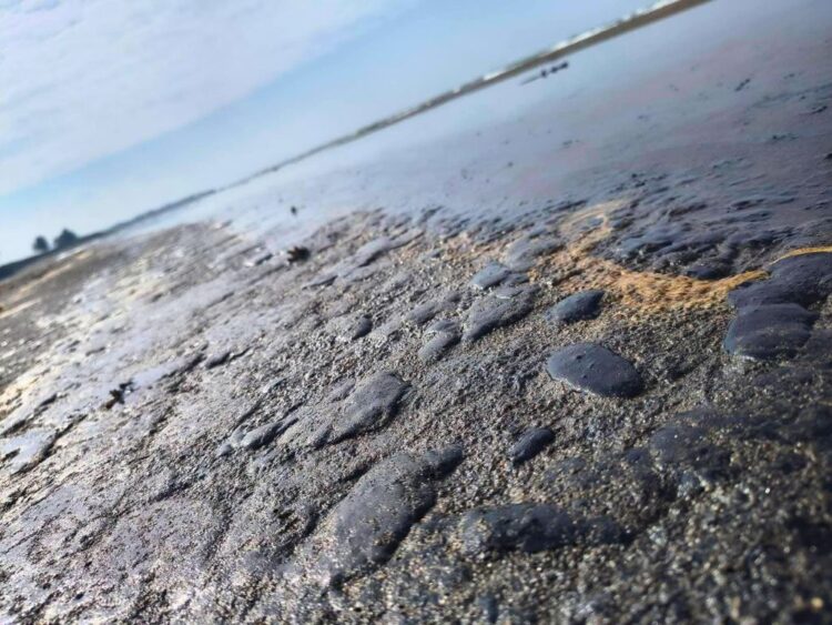 La mancha por el derrame de hidrocarburos sigue extendiéndose por las costas veracruzanas. AMEXI Foto Ignacio Álverez
