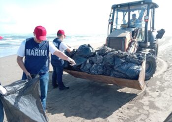 Marina recolecta 330 kilos de hidrocarburos en Alvarado Veracruz