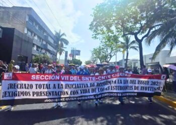 Paro magisterial en Chiapas. Movilización de la Sección VII de la CNTE-SNTE.