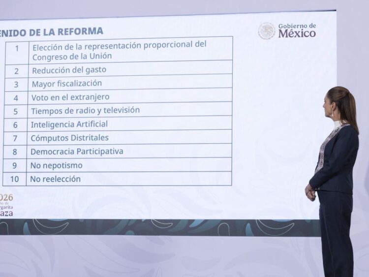 Presentación de la reforma electoral. AMEXI Foto Presidencia