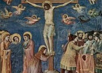 Representación de la Pasión de Cristo en México durante Semana Santa, con actores y fieles participando en una tradición religiosa.