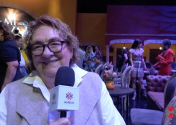 Carmen Armendáriz habla sobre la producción de la telenovela “Mi Rival” durante su presentación ante medios.