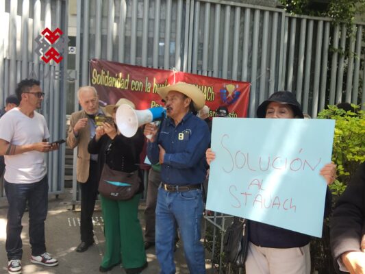 STUACH realizan un mitin para pedir intervención de la SADER, para soluciónar las demandas de los trabajadores en huelga