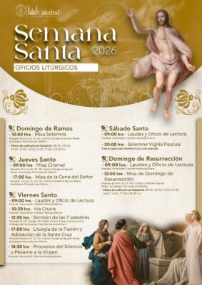 Calendario de actividades en la Catedral Semana Santa