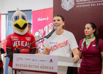 El gobierno de Baja California informa de la apertura y reactivación de nuevas rutas aéreas operadas por la aerolínea Volaris.