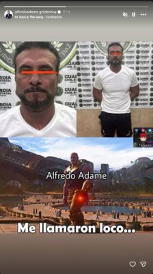 Alfredo Adame reacciona a la detención de Alberto del Río “El Patrón”. | AMEXI/FOTO: IG @alfredoadame.goldenboy