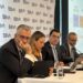 Ejecutivos de BBVA México durante conferencia sobre economía, inversión y seguridad en México.